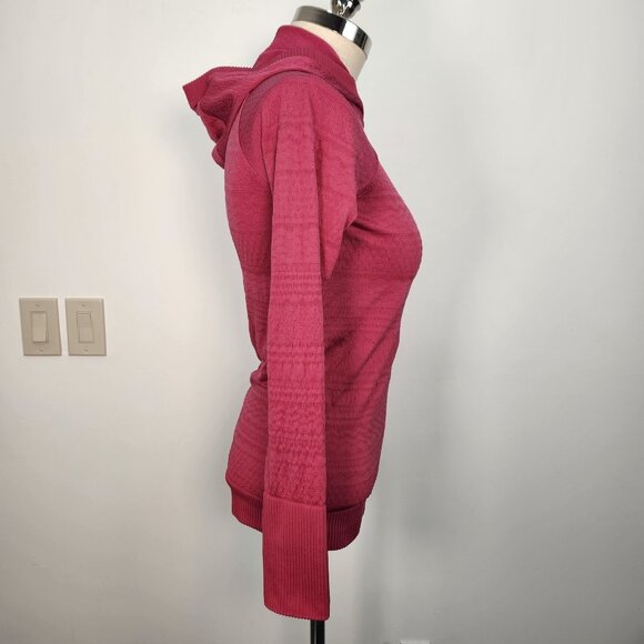 Lululemon Rest Less Hoodie Violet Red 8 Long Sleeve Textured Athletic W3BKFS - Picture 4 of 8